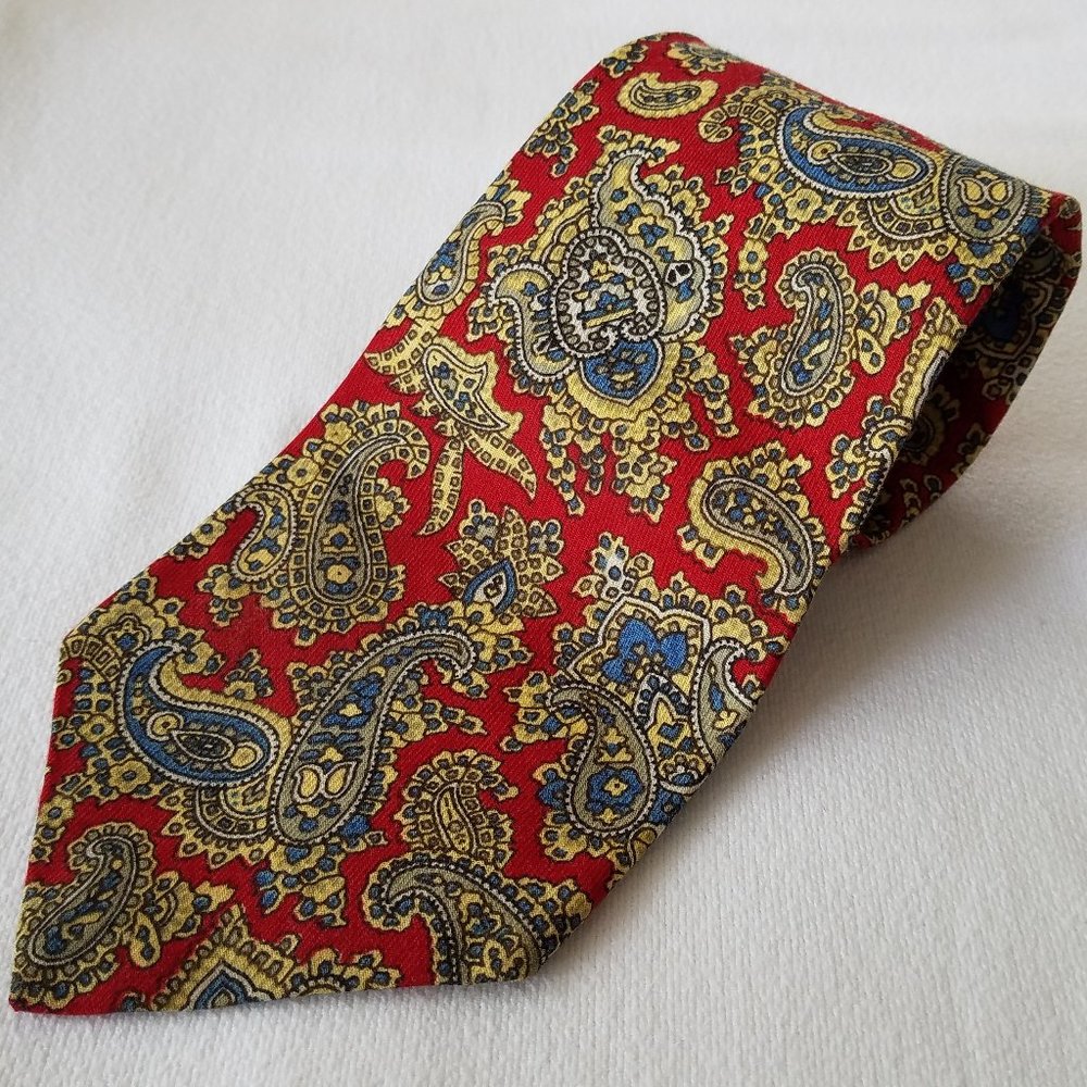 Anderson-Little Paisley Mens Tie Red Blue Vintage